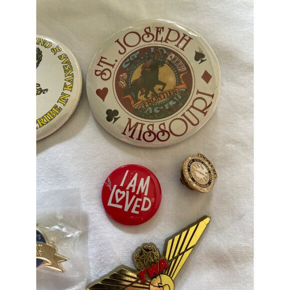 Vintage Pin & Button Collection Set Featuring Political Travel & Nostalgia Theme - Picture 2 of 11